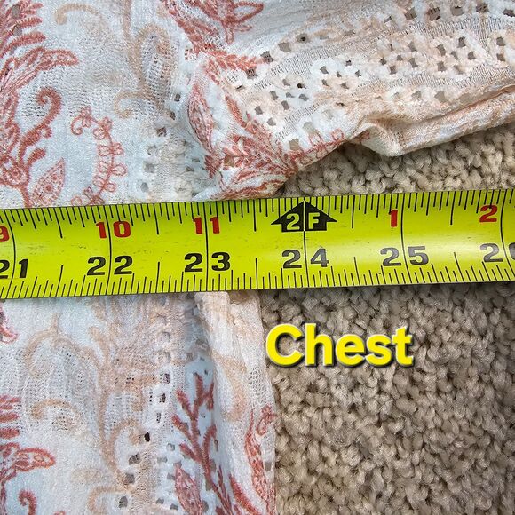 POL Boho Babe mixed media floral Blouse Multi-Color Pattern Women's Size Medium - Picture 13 of 15